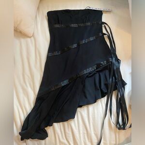 NWT I.AM.GIA. XS Black Asymmetrical Tie Dress